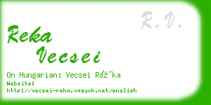 reka vecsei business card